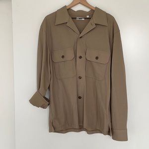 Uniqlo U Button down shirt in brown/beige Size L